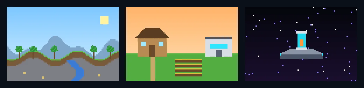 The three /start world choices: Natural, Builder's and Blank